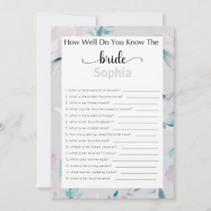 Bridal Shower Game How Well Do You Know The Bride Invitation