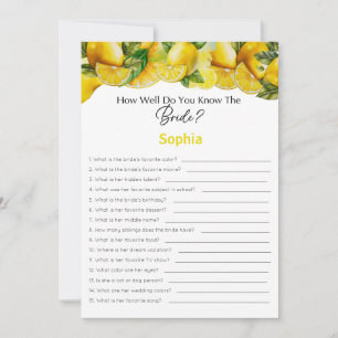 Bridal Shower Game How Well Do You Know The Bride Invitation