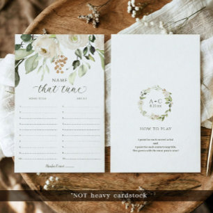 Bridal Shower Game Name that Tune White Floral