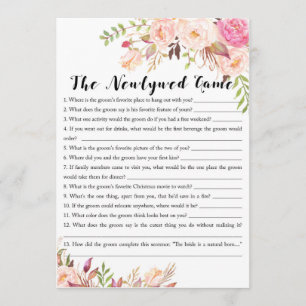 Bridal Shower Game - Newly Wed Game Invitation