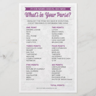 Bridal Shower Game / Personalized / Purse Raid
