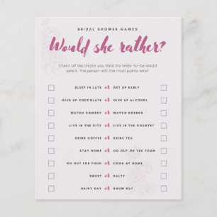 Bridal Shower Game Where Were We Card Flyer