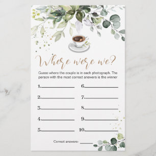 Bridal Shower Game Where Were We Card Flyer