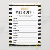 Bridal Shower Game Word Scramble