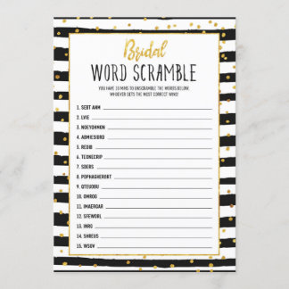 Bridal Shower Game Word Scramble Invitation