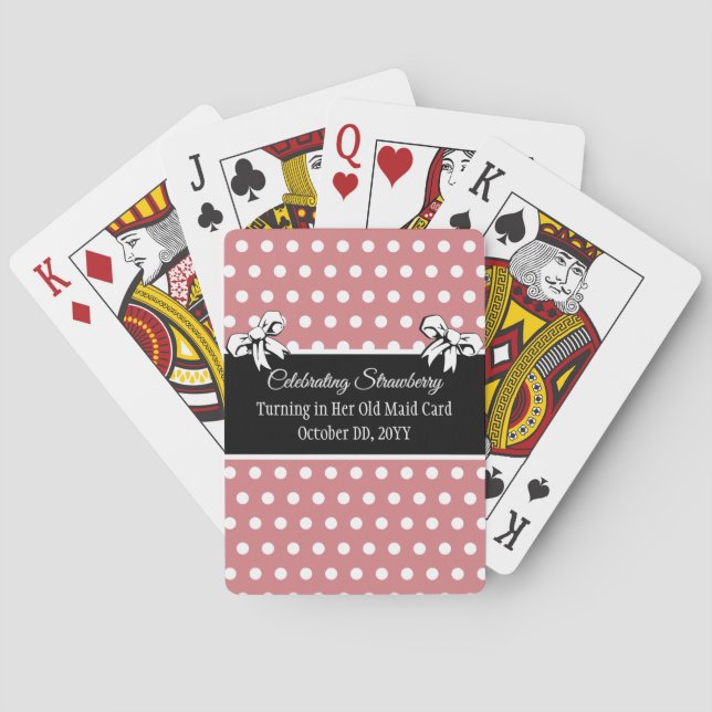 Bridal Shower Games Favour Pink White Personalized Playing Cards (Back)