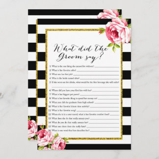 Bridal Shower Games x2 - Groom say | Bride Wore Invitation