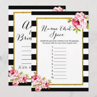 Bridal Shower Games x2 - Name Spice | Advice Invitation