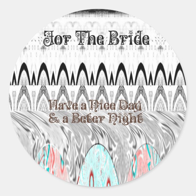 Bridal Shower Gift Art Print Classic Round Sticker (Front)