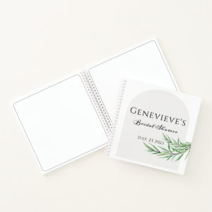 Bridal Shower Gift Notebook   sprig of greenery