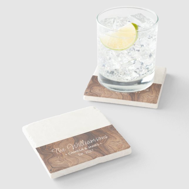 Bridal Shower Gift, Personalized Coasters, Housewa Stone Coaster (Side)