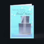 Bridal Shower Gifts, Light Blue & Silver Thank You Card<br><div class="desc">Surprise a friend or a relative with this light blue card full of silver gifts for a bridal shower. Send your best wishes and lasting joy to the bride-to-be.</div>