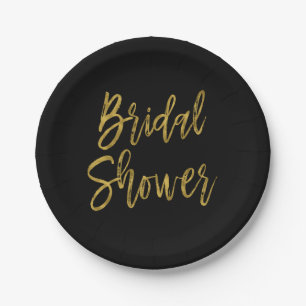 Bridal Shower Gold Foil Paper Plates