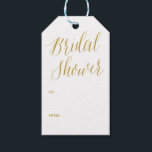 Bridal Shower | Gold Modern Calligraphy Gift Tag<br><div class="desc">Modern bridal shower gift tag featuring modern calligraphy and polka dots pattern. Other colours and events are available in my store.</div>