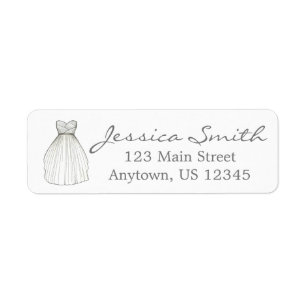 Bridal Shower Gown Bride Wedding Dress Labels