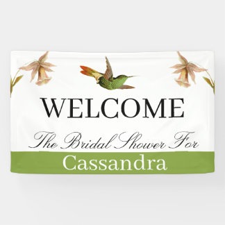 Bridal Shower | Green Hummingbird Watercolor  Banner