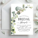 Bridal Shower Greenery Eucalyptus Succulent Invitation<br><div class="desc">Celebrate the bride-to-be in style with our gorgeous eucalyptus bridal shower invitation. This beautiful design features elegant eucalyptus leaves against a soft, neutral background, making it the perfect choice for a botanical-themed bridal shower. Make the bride-to-be's special day even more memorable with our stunning eucalyptus bridal shower invitation. With its...</div>