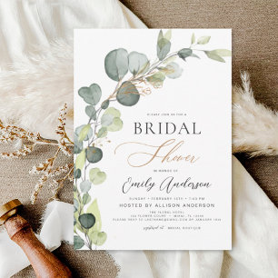 Bridal Shower Greenery Eucalyptus Succulent Invitation