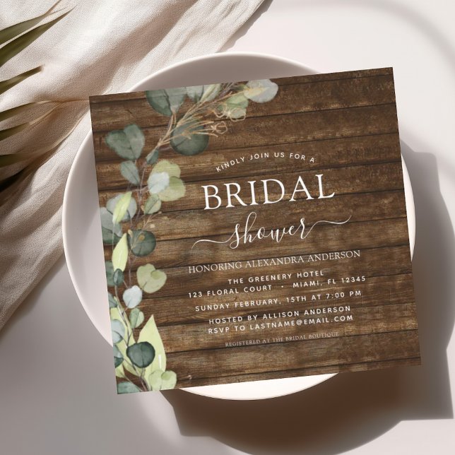 Bridal Shower Greenery Eucalyptus Succulent Invitation (Creator Uploaded)