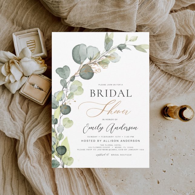 Bridal Shower Greenery Eucalyptus Succulent Invitation (Creator Uploaded)