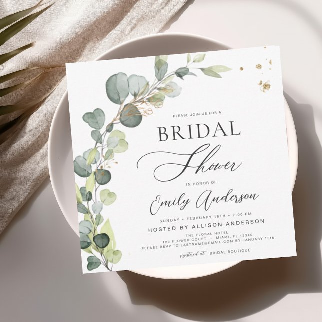 Bridal Shower Greenery Eucalyptus Succulent Save The Date (Creator Uploaded)