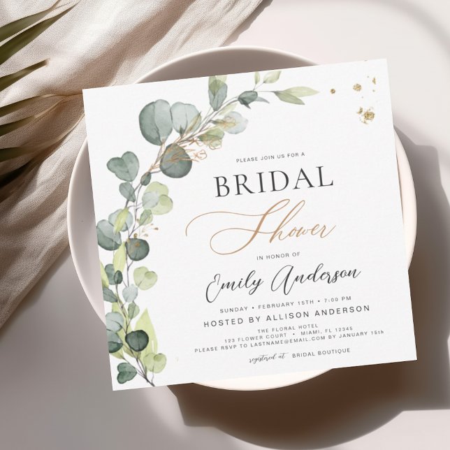 Bridal Shower Greenery Eucalyptus Succulent Save The Date (Creator Uploaded)