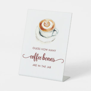 Bridal Shower Guess How Many Coffee Beans Pedestal Sign