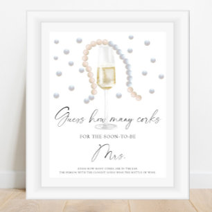 Bridal Shower Guess How Many Corks Poster