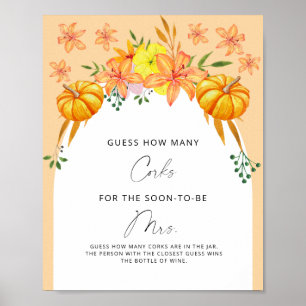 Bridal Shower Guess How Many Corks Poster