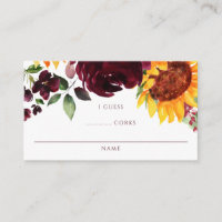 Bridal Shower Guessing Game Sunflowers Roses