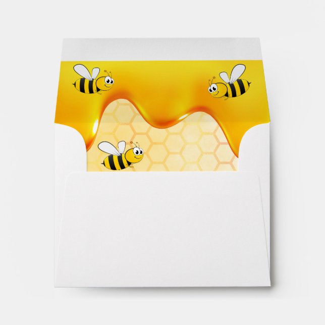 Bridal Shower happy bumble bees honey dripping Envelope (Back (Bottom))
