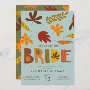 BRIDAL SHOWER   Here Comes The Fall Bride Invitation