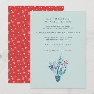 BRIDAL SHOWER   Holiday Floral Bouquet Invitation
