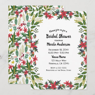 Bridal Shower Holiday Party Whimsical Floral Invitation