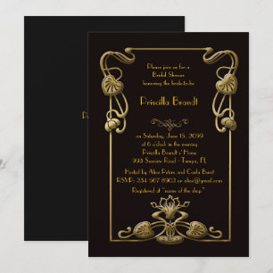 Bridal Shower Honouring, great Gatsby style, black Invitation
