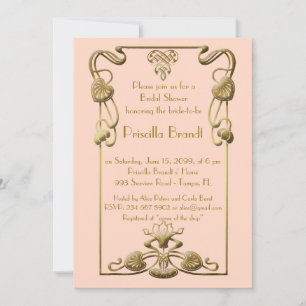Bridal Shower Honouring, great Gatsby style, pink Invitation