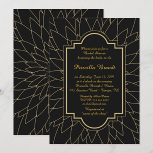 Bridal Shower Honouring, Monet's Dahlia style,blac Invitation