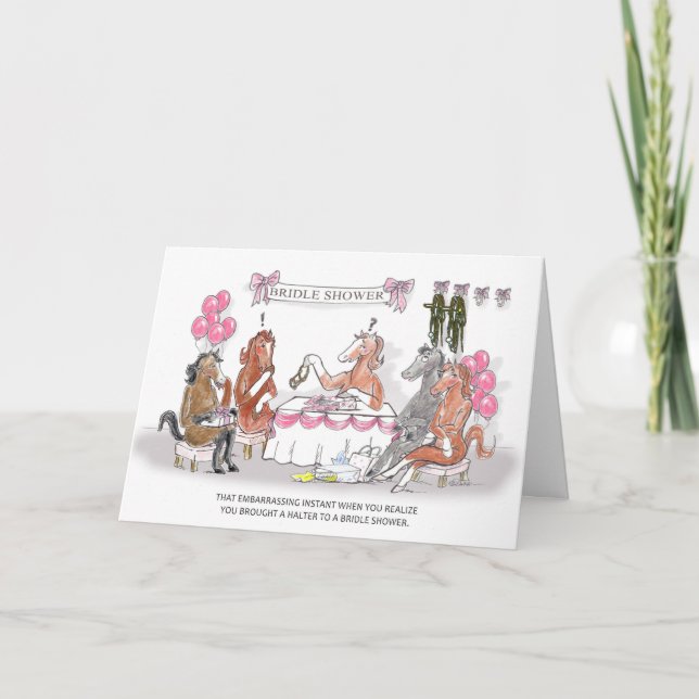 Bridal Shower Horse Humour Greeting Card (Front)
