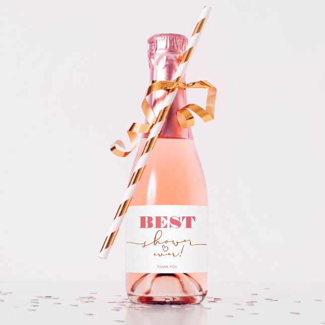 Bridal Shower Hostess Cute Thank You Gift Sparkling Wine Label (Creator Uploaded)