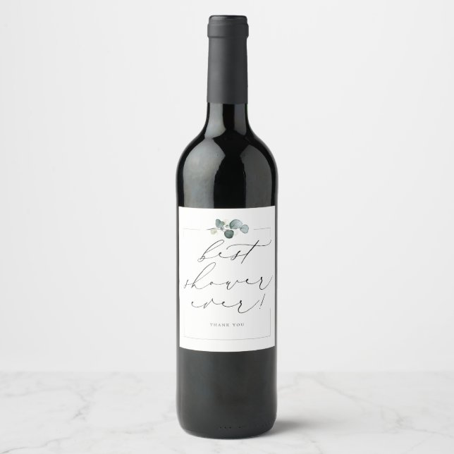 Bridal Shower Hostess Thank You Gift Wine Label (Front)
