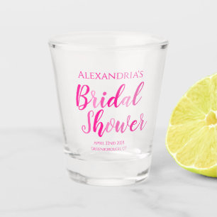 Bridal Shower Hot Pink Modern Party Shot Glass