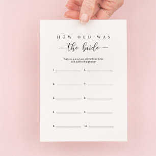 Bridal Shower How Was the Bride Card