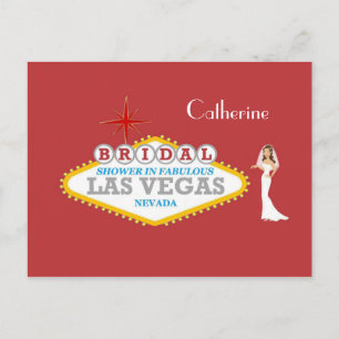BRIDAL SHOWER IN FABULOUS LAS VEGAS Catherine Post Invitation Postcard