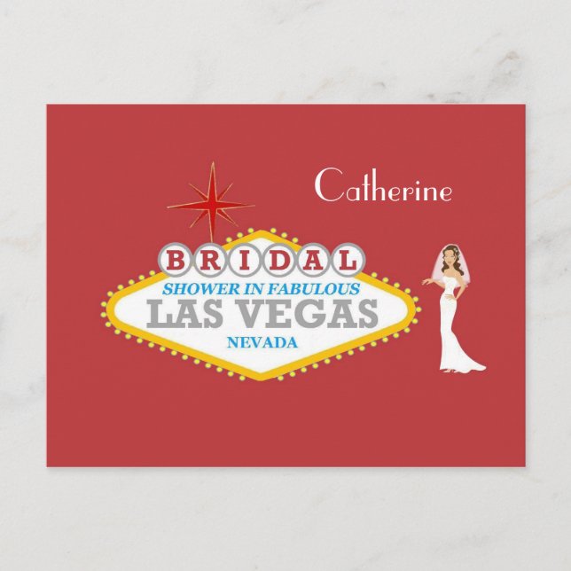 BRIDAL SHOWER IN FABULOUS LAS VEGAS Catherine Post Invitation Postcard (Front)