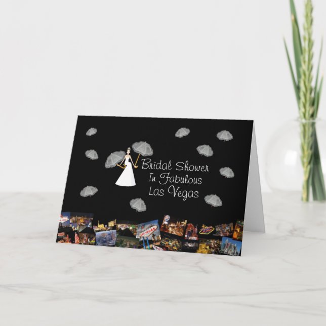 Bridal Shower In Fabulous Las Vegas with floating  Invitation (Front)