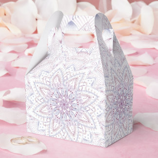 Bridal Shower Intricate Pastel Pink & Blue Mandala Favor Box