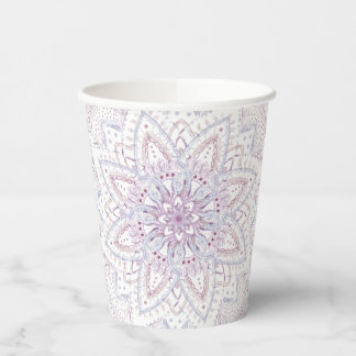 Bridal Shower Intricate Pastel Pink & Blue Mandala Paper Cups