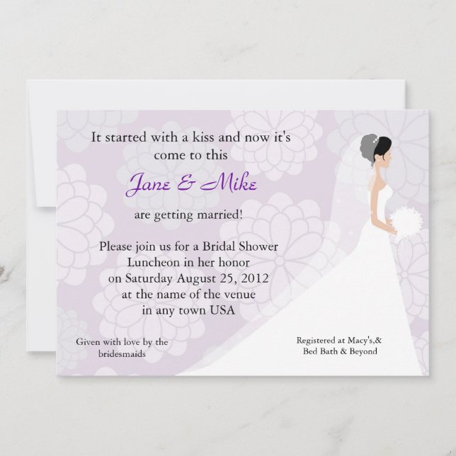 Bridal Shower invitation (Front)