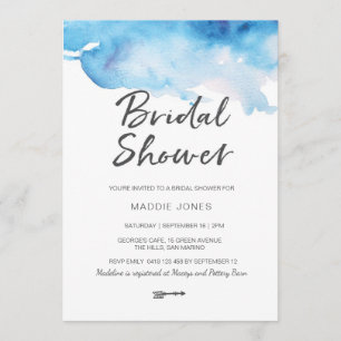 Bridal Shower Invitation Blue watercolour