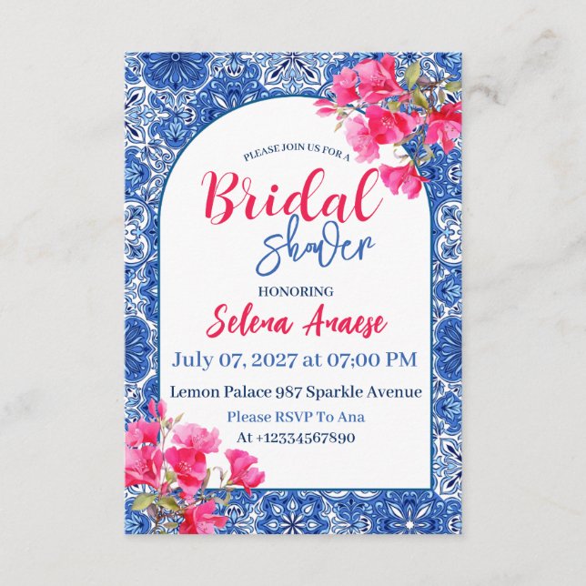 Bridal Shower Invitation Card (Front)